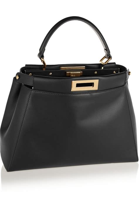 fendi large leather tote|fendi peekaboo medium leather tote.